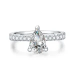 Pear Cut Diamond Solitaire Ring