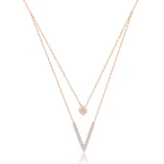 Elegant Diamond V Necklace