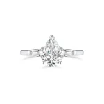 Elegant Pear Shaped Three-stone Ring