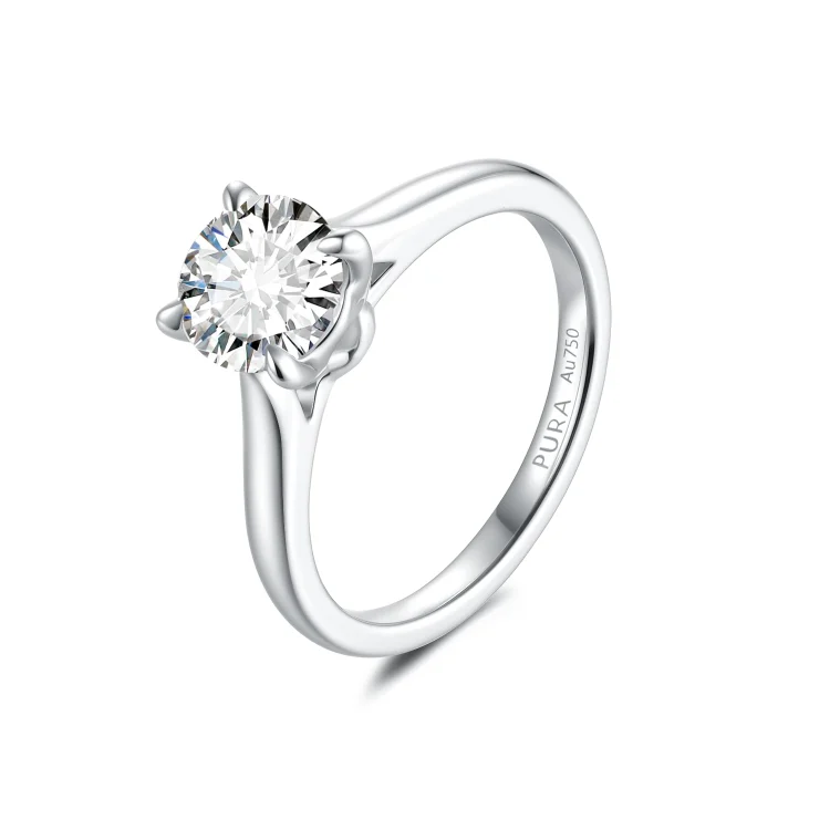 Floral Essence Solitaire Ring