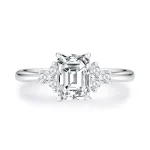 Elegant Emerald Cut Three-stone Ring