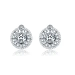Radiant Halo Diamond Earring