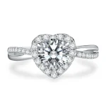 Heart Halo Diamond Ring