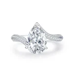 Elegance Pear Pavé Ring