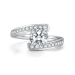Elegant Pavé Solitaire Ring